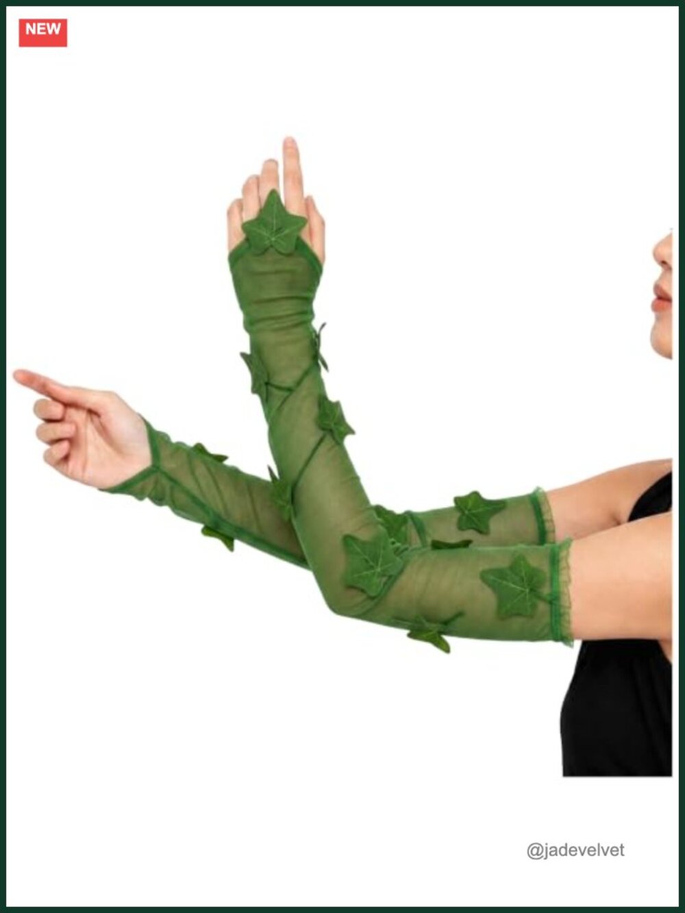 Elastic Mesh Leaf Arm Warmers for Elf Fairy Halloween Costume